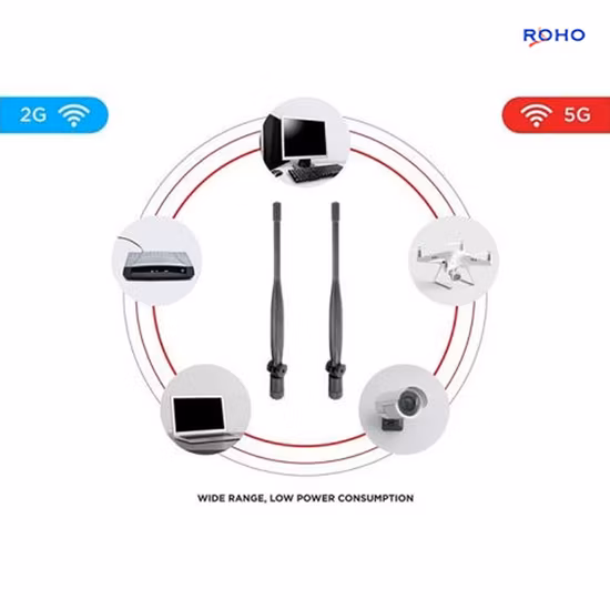 9 dBi 2,4 GHz/5,8 GHz RP SMA WiFi-Steckerantenne, große Reichweite, geringer Stromverbrauch