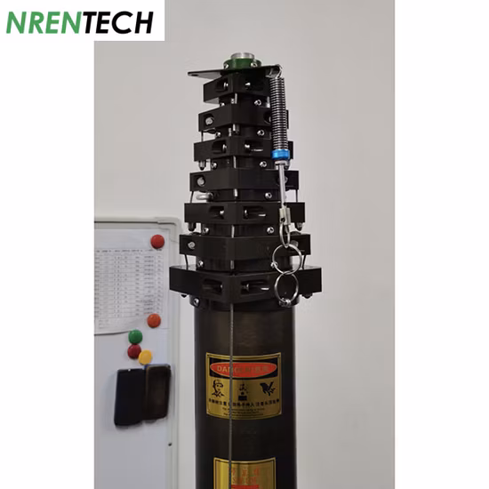 10 m Aluminium-Teleskopmast mit manueller Kurbel und 20 kg Nutzlast, Antennenmast, mobiler Teleskopmast